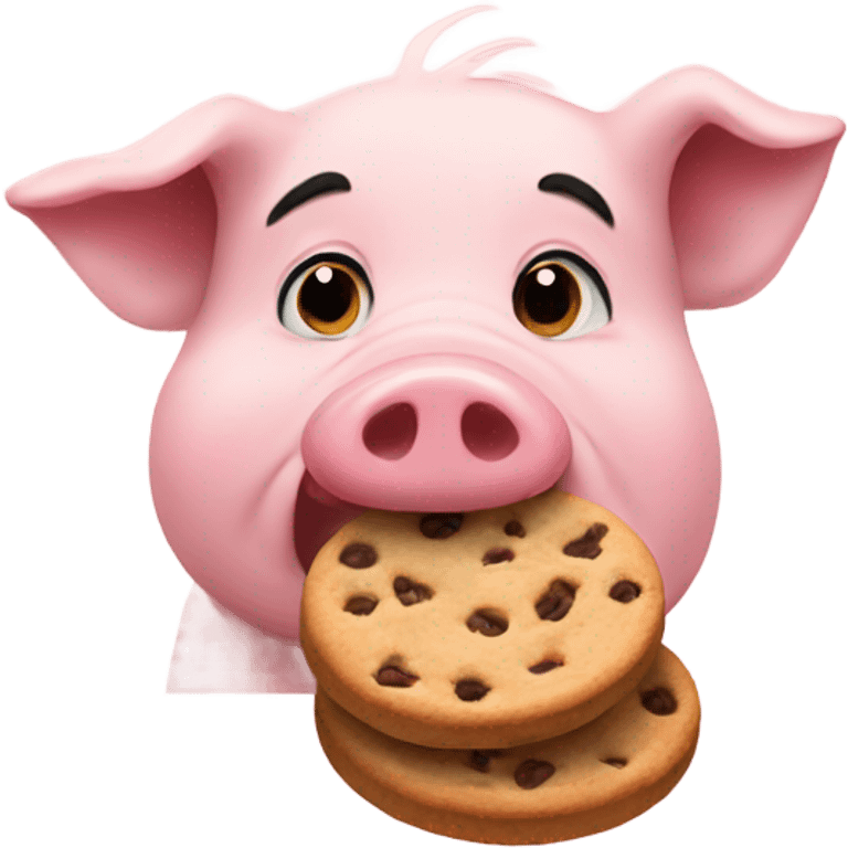 Pig eating cookies  emoji