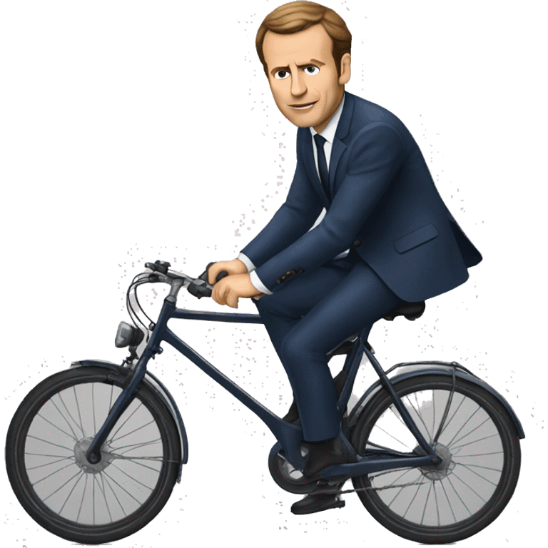 Macron sur un velo emoji