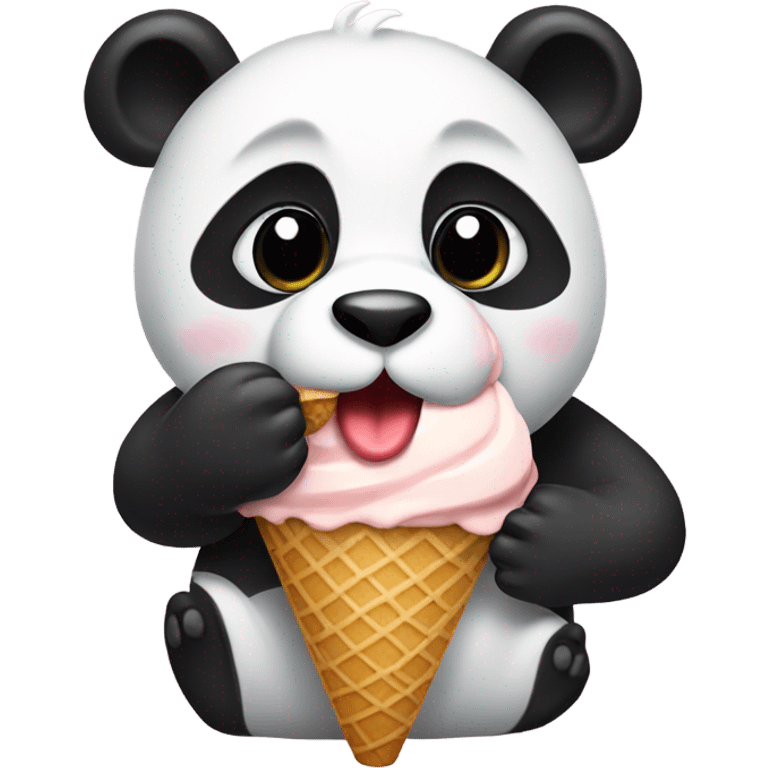 Panda eating ice cream emoji