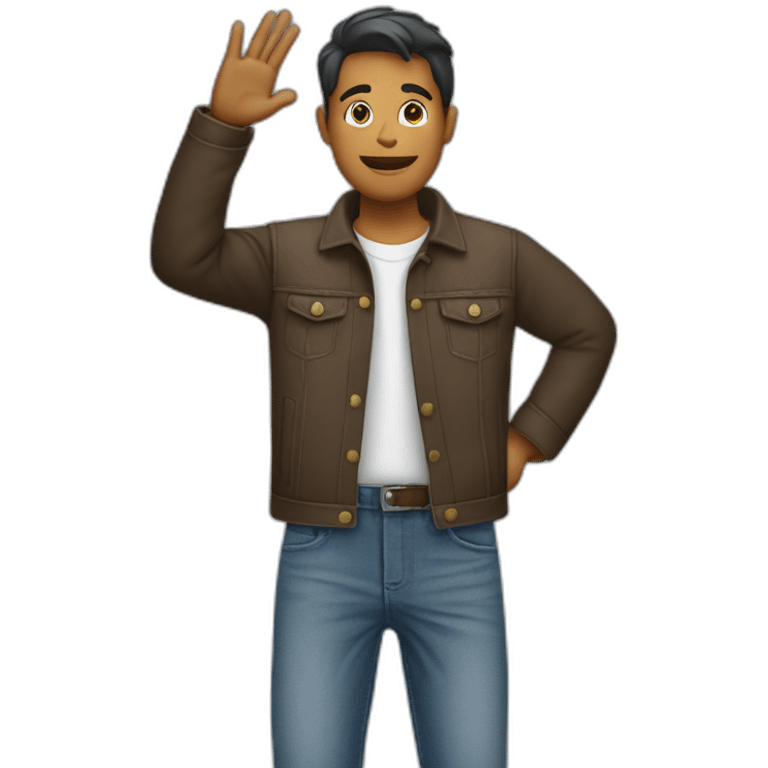 Person with jeans dropped half and saluting  emoji