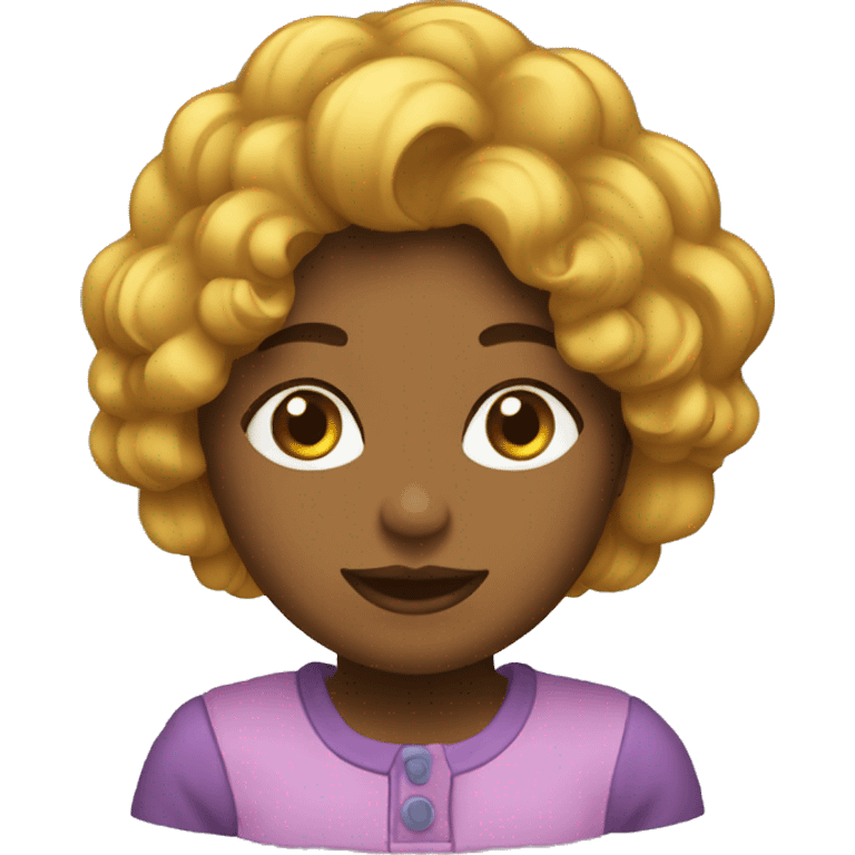 Diseñadora grafica morocha pelo ondulado emoji