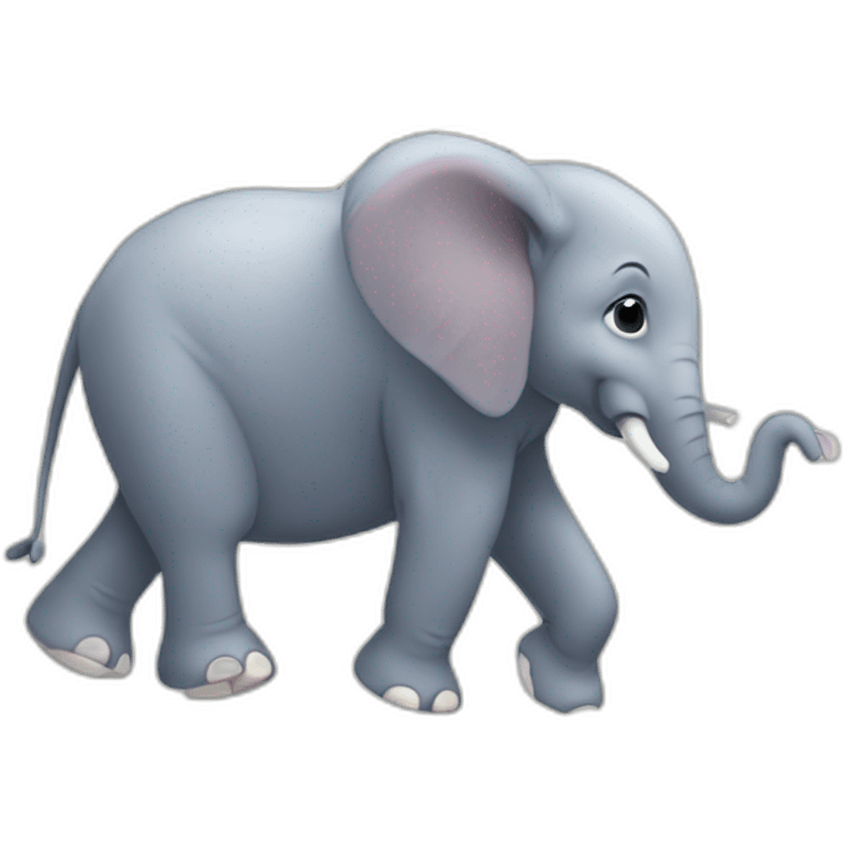 an elephant balancing on a spiderweb emoji