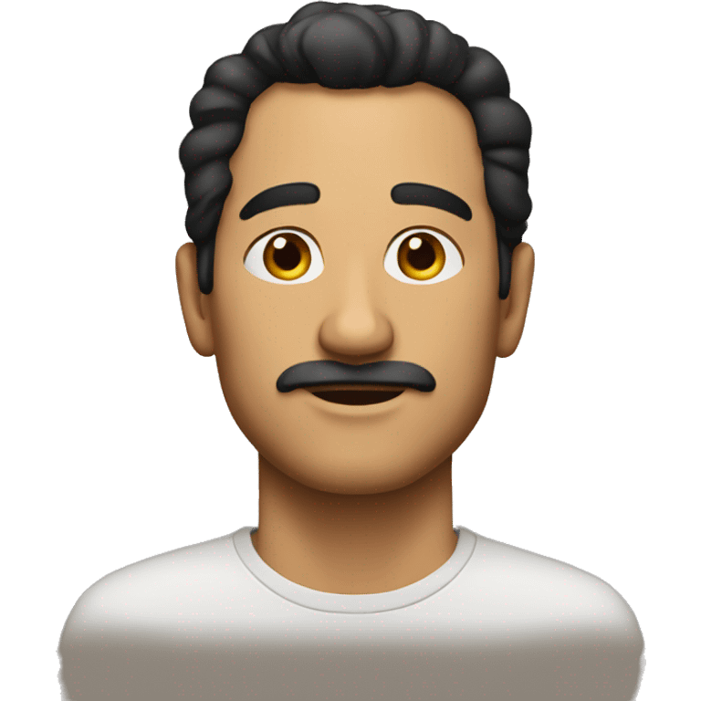 A latin man in his forties, black hair, no moustache  emoji