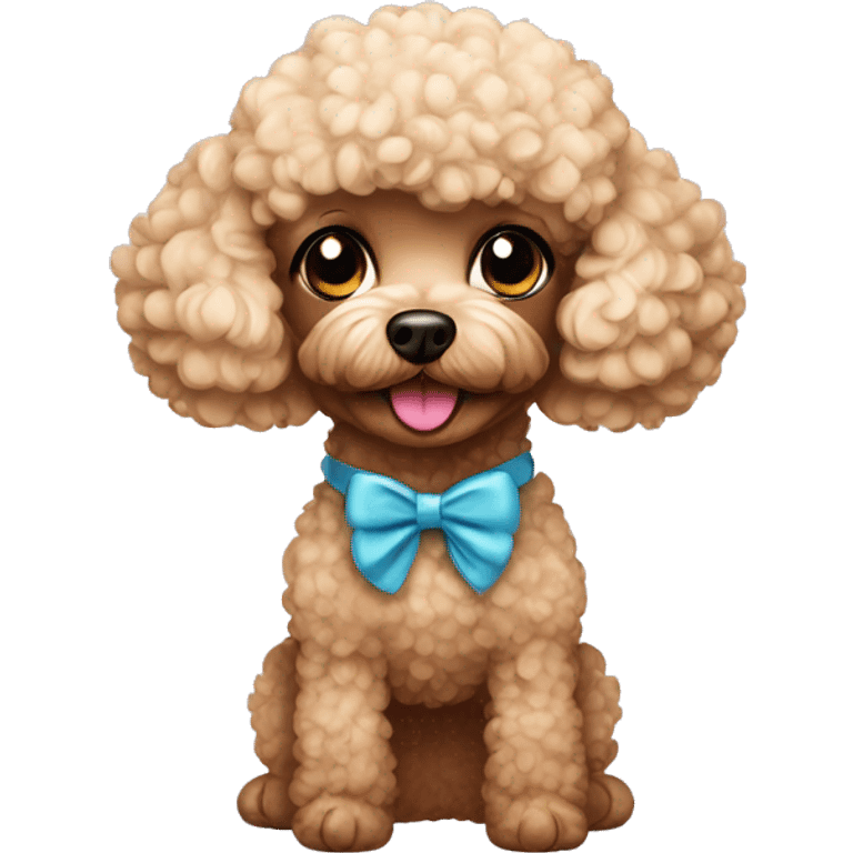 Toy poodle with make up emoji