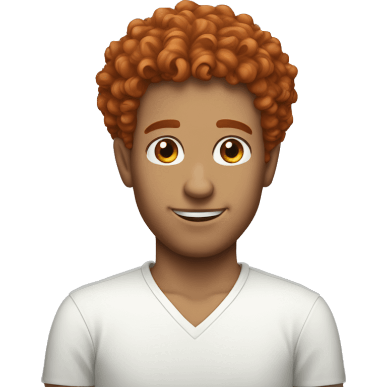 Male red curly hair short sides  emoji