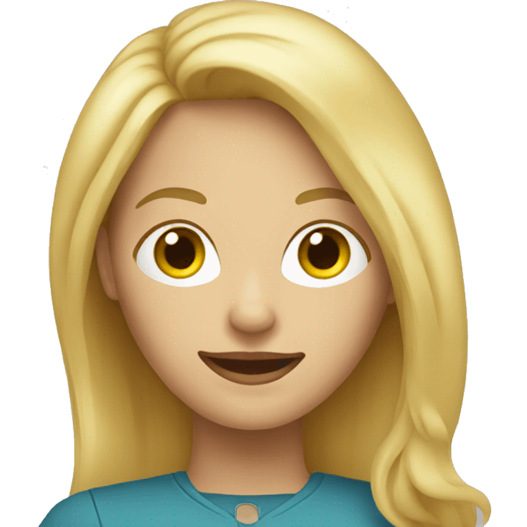 Blond woman getting photographed emoji