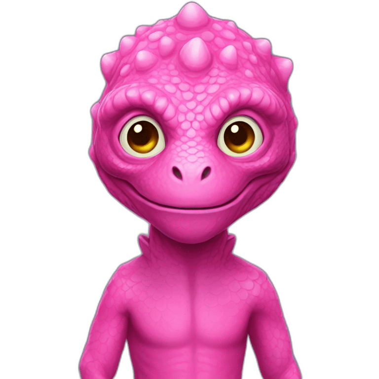 Lizard man pink emoji