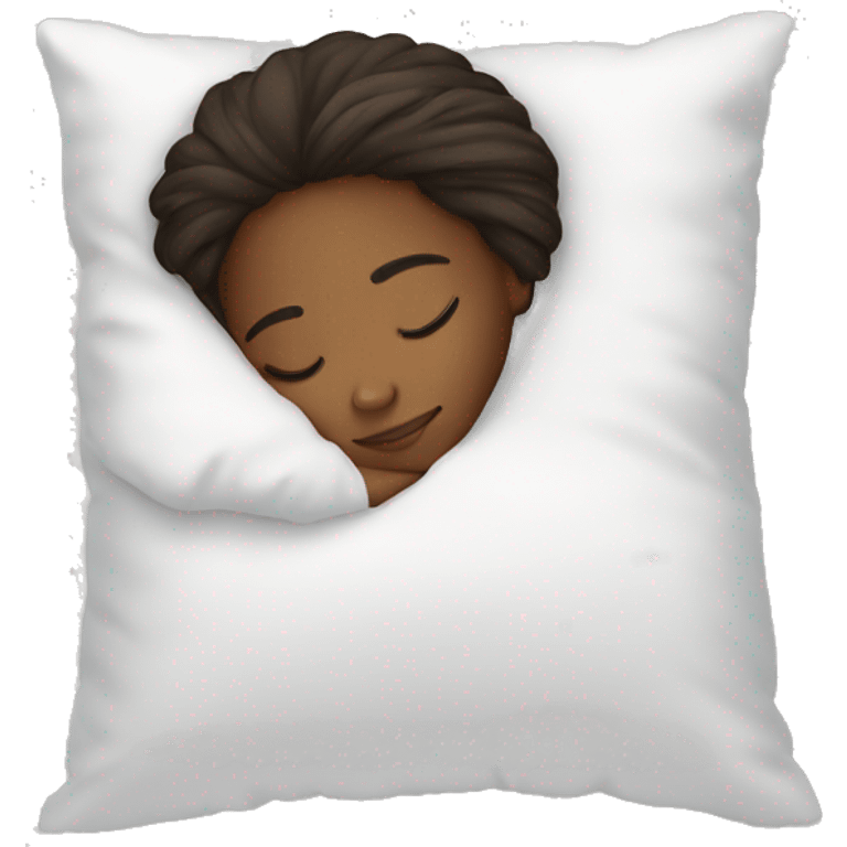 Girl sleeping on white pillow emoji