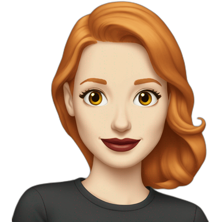 jessica-chastain cartoon wearing tee emoji