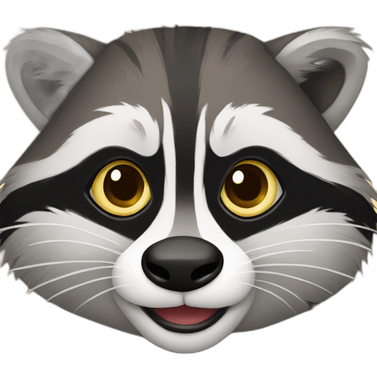 a racoon with human face and double center emoji