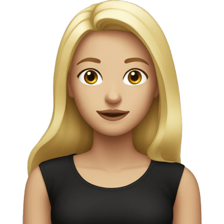 blonde girl in black shirt emoji