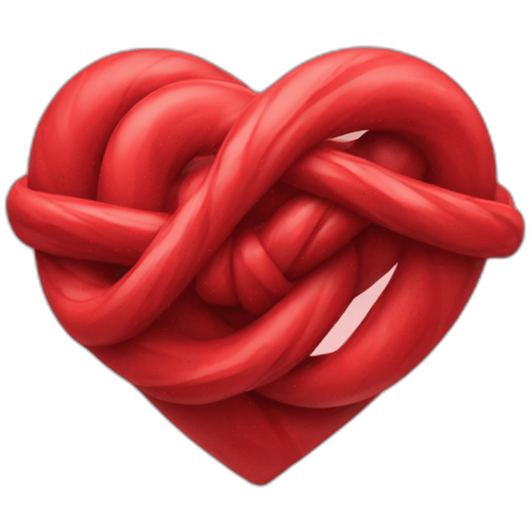 Red Heart twisted into knot emoji