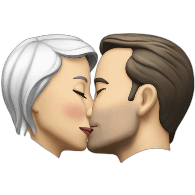 macron kiss lepen emoji