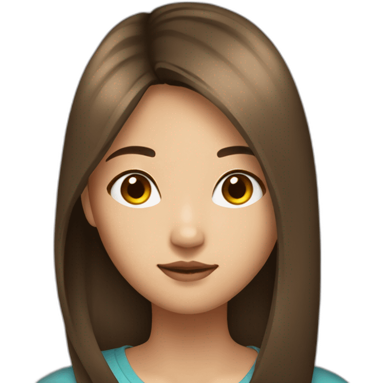 23 years old beautiful asian woman with a long straight brown hair emoji