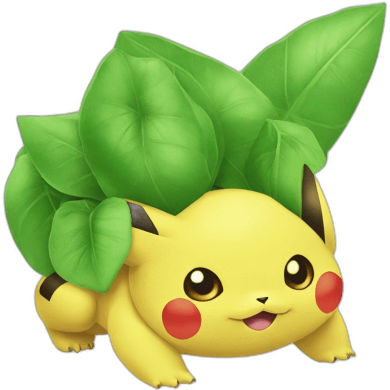 Half Pikachu half bulbasaur emoji