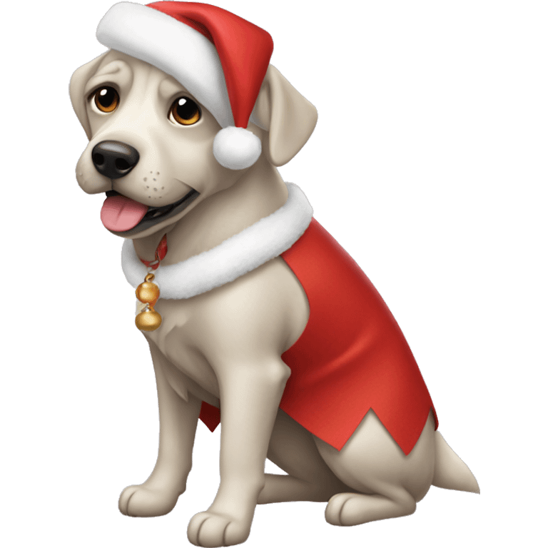 Perro vestido de navidad emoji