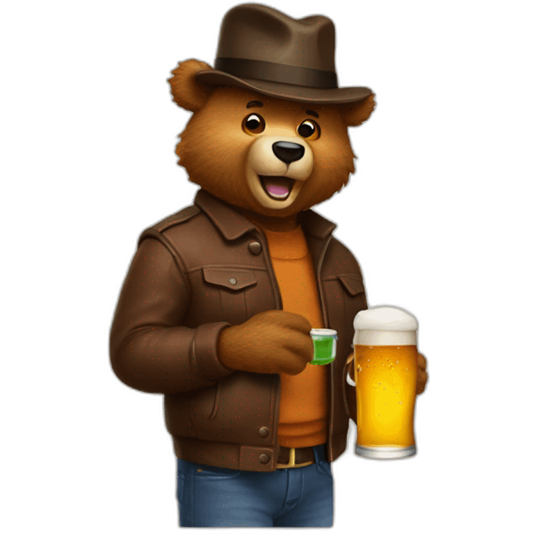 Freddy fasebear drink beer emoji