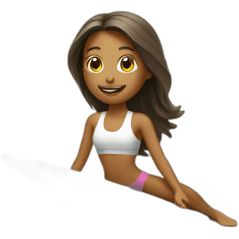 Yoga girl surfing emoji