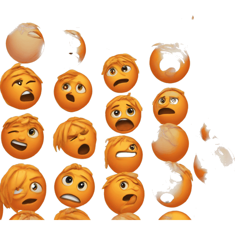 Upset orange emoji