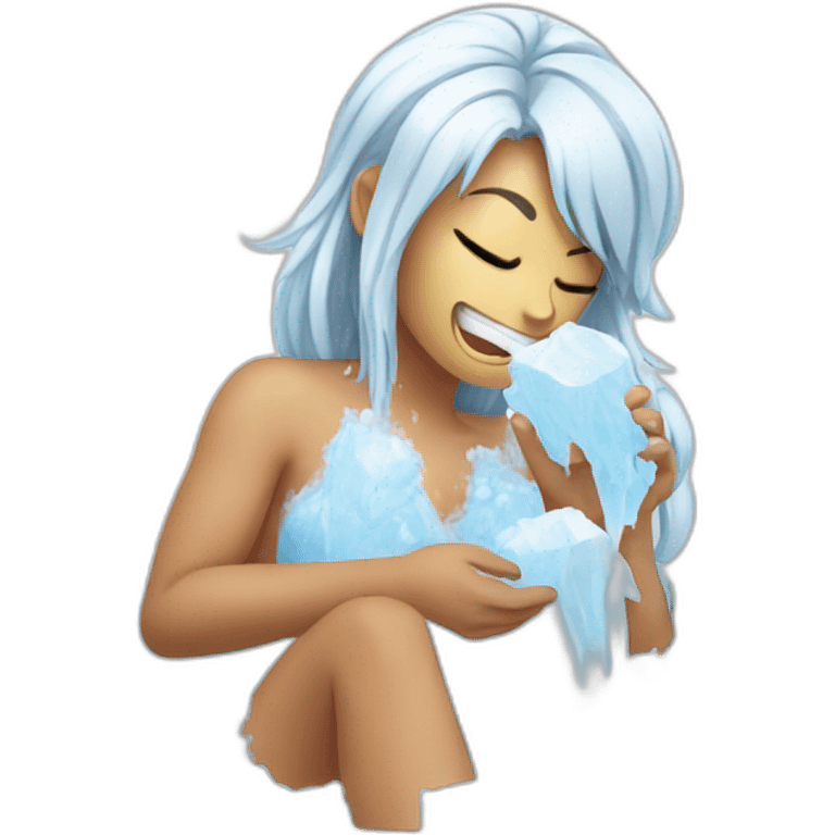 ice spice eating ice in a bath full lf ice emoji