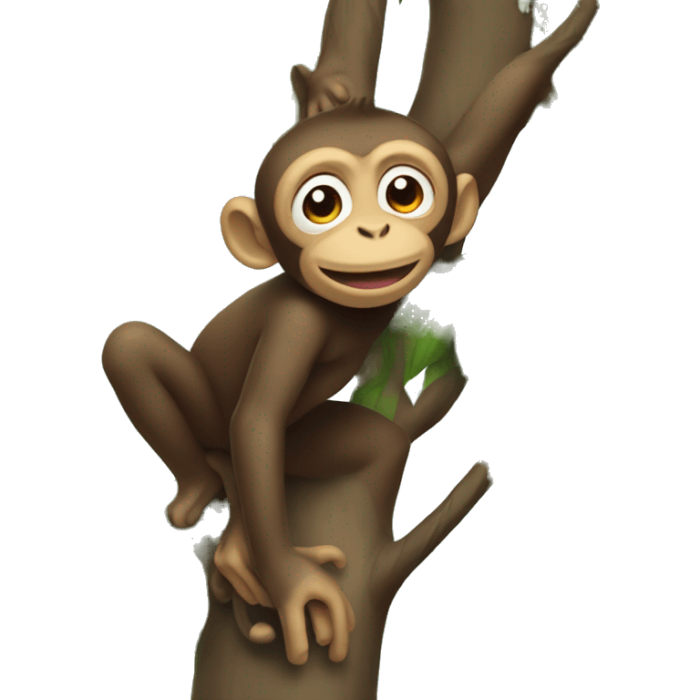 Monkey climb tree emoji