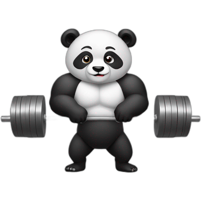 Panda who do weightlifting  emoji