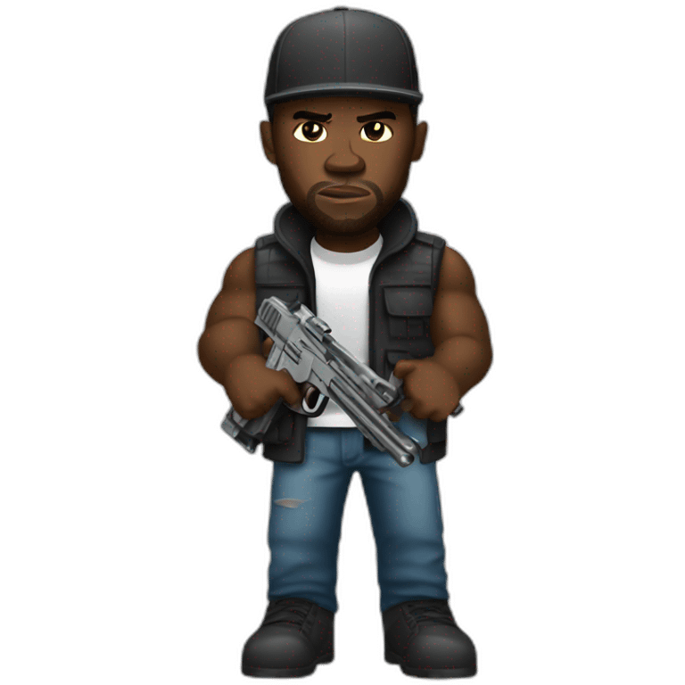 50 cent bulletproof with 2 guns emoji