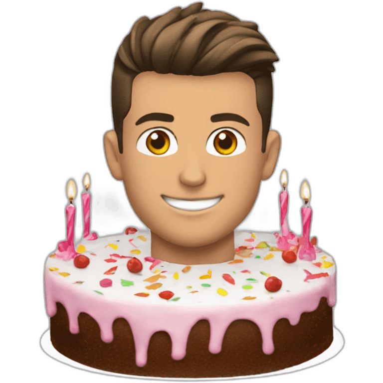 Cristiano ronaldo avec gateau anniversaire emoji