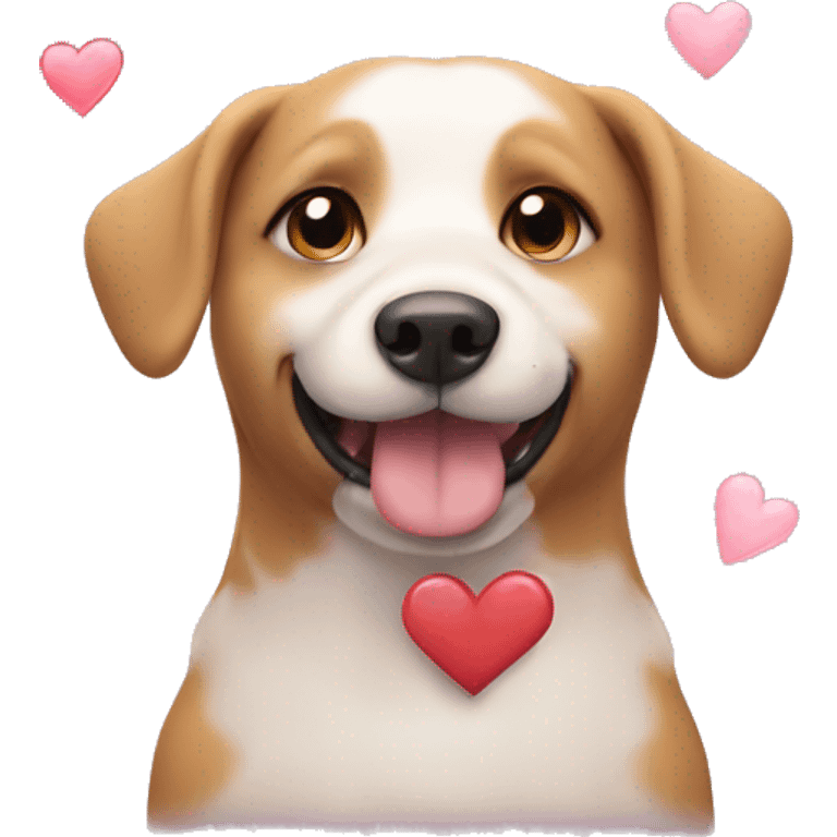 Dog with hearts  emoji