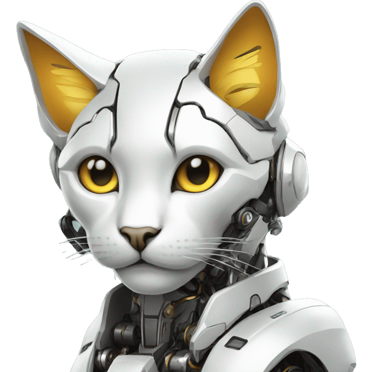 Futuristic mechanical cat-mecha emoji