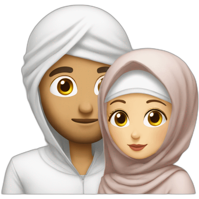 algerian hijabi girl with her white boyfriend emoji