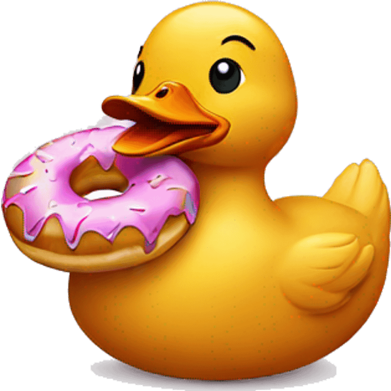 Duck in donut emoji