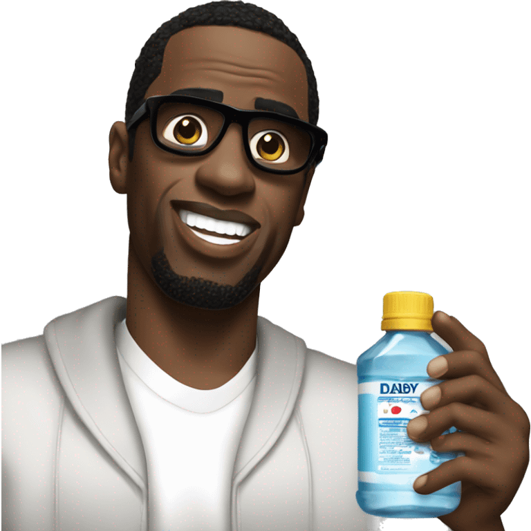 P.Diddy holding 1 bottle of baby oil emoji