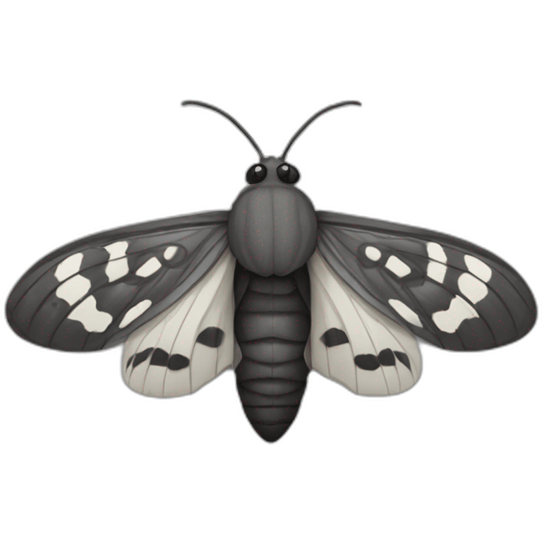 Black and Grey moth emoji