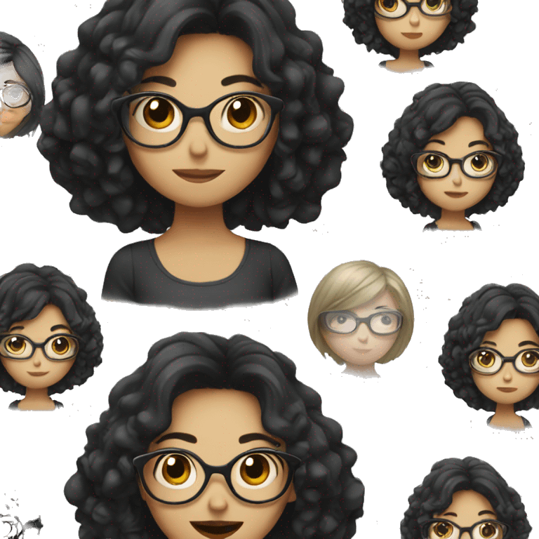 Glasses girl with black hair emoji