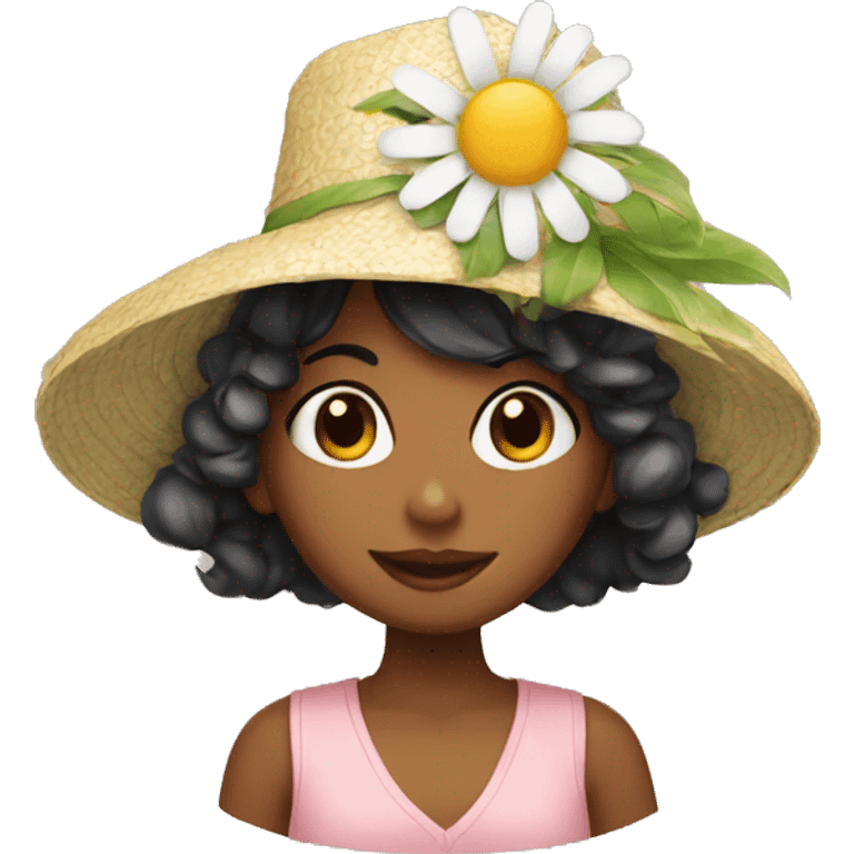 Girl with daisy hat emoji