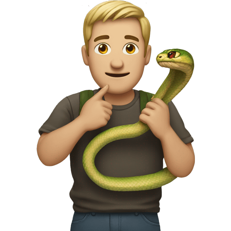 men holding a snake emoji