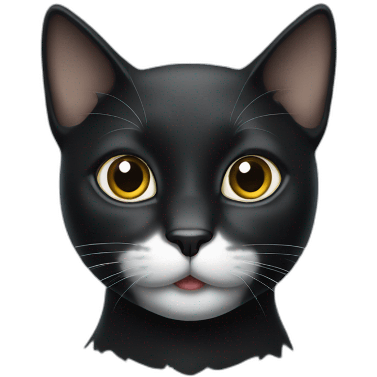 BLACK CAT WITH WHITE SPOT ON NOSE emoji