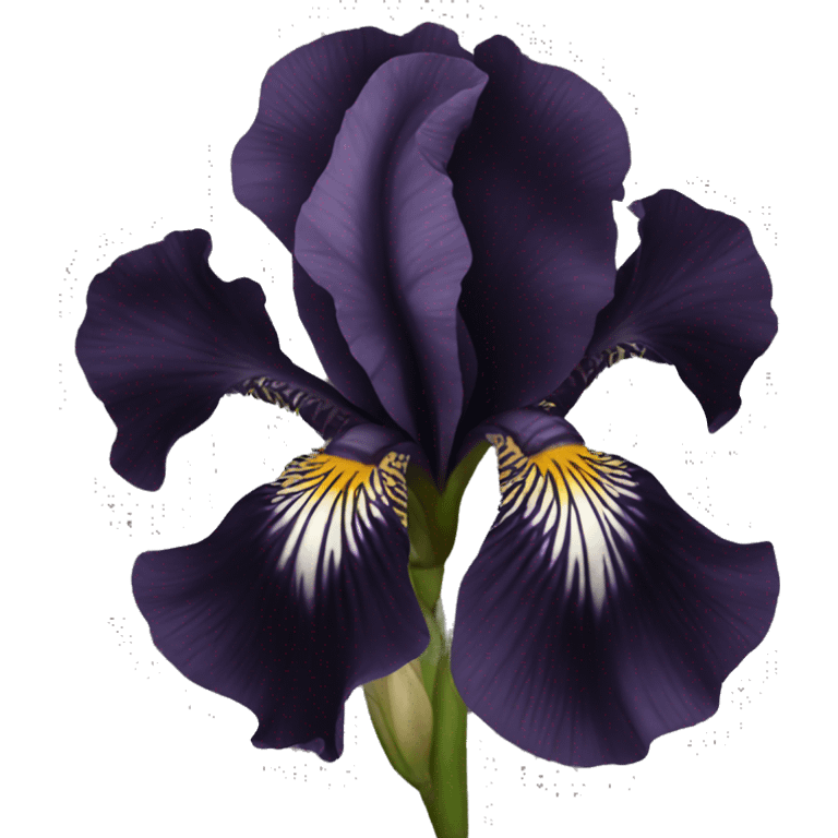 Black Iris flower dark black emoji