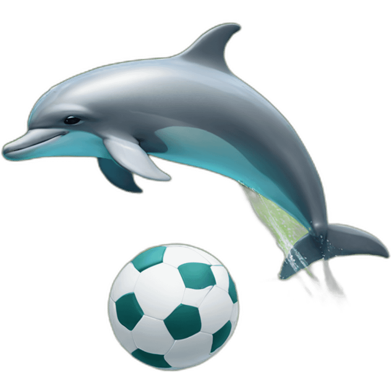 Dolphin playing football emoji