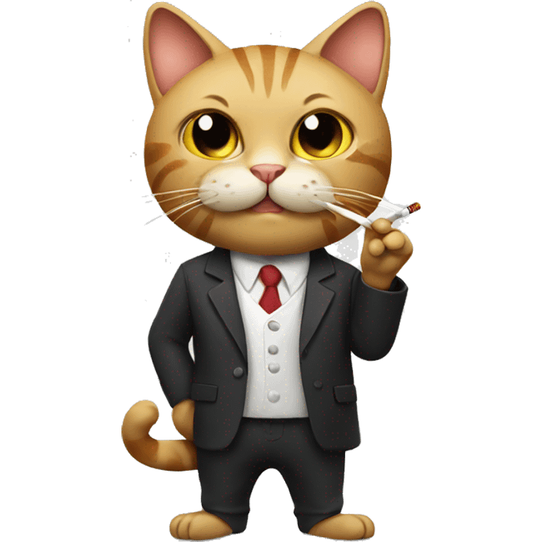 Cat holding cigarette emoji