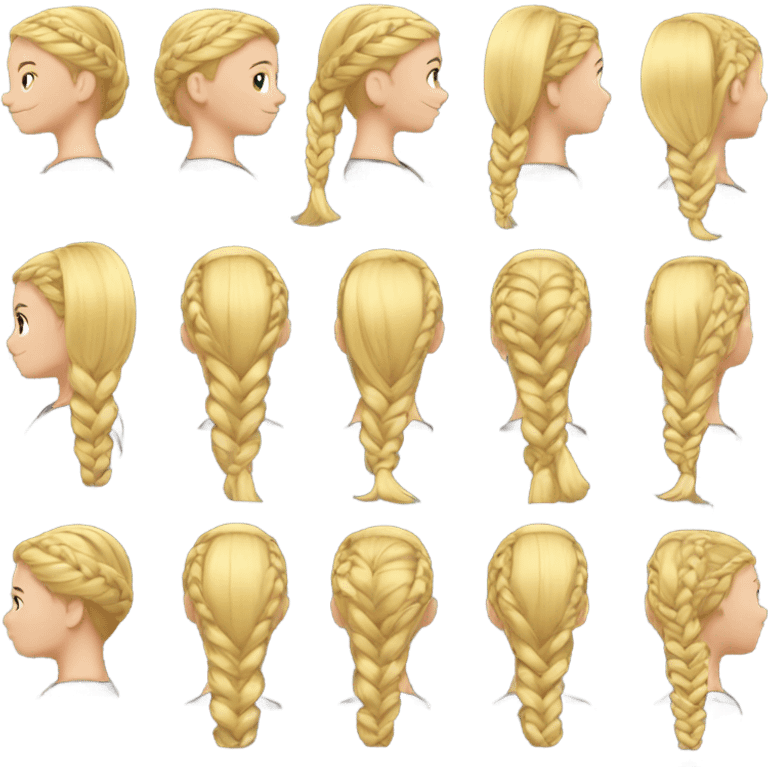 braid blond hair  emoji