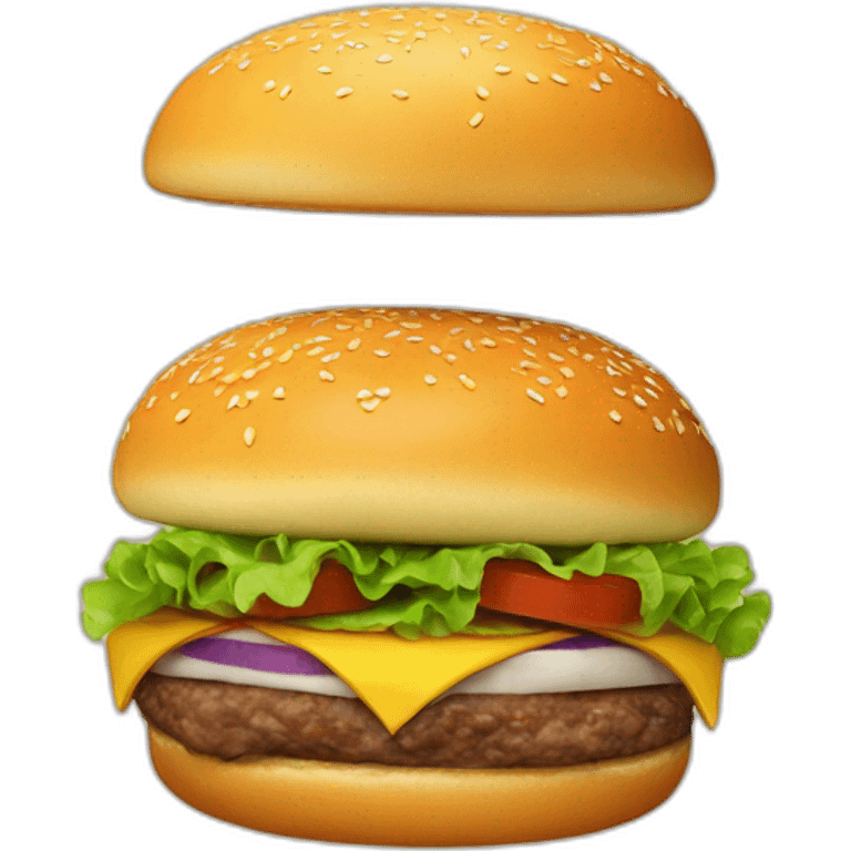 À mix of a burger and Saturn emoji