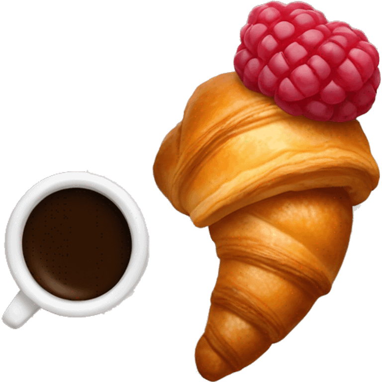 Croissant with raspberry coffee from Starbucks  emoji