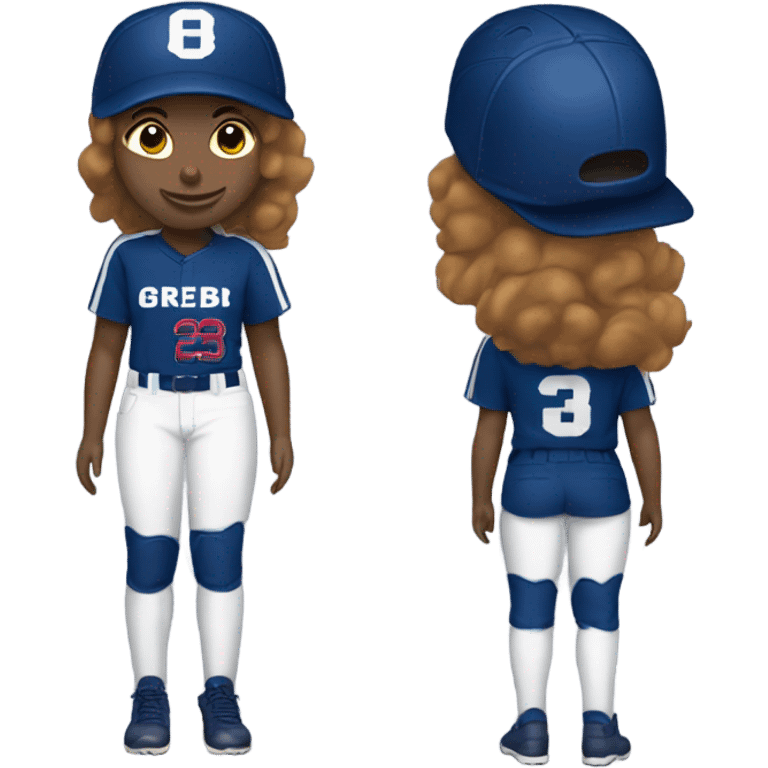 Softball player  blue uniform with GBR on shirt  emoji