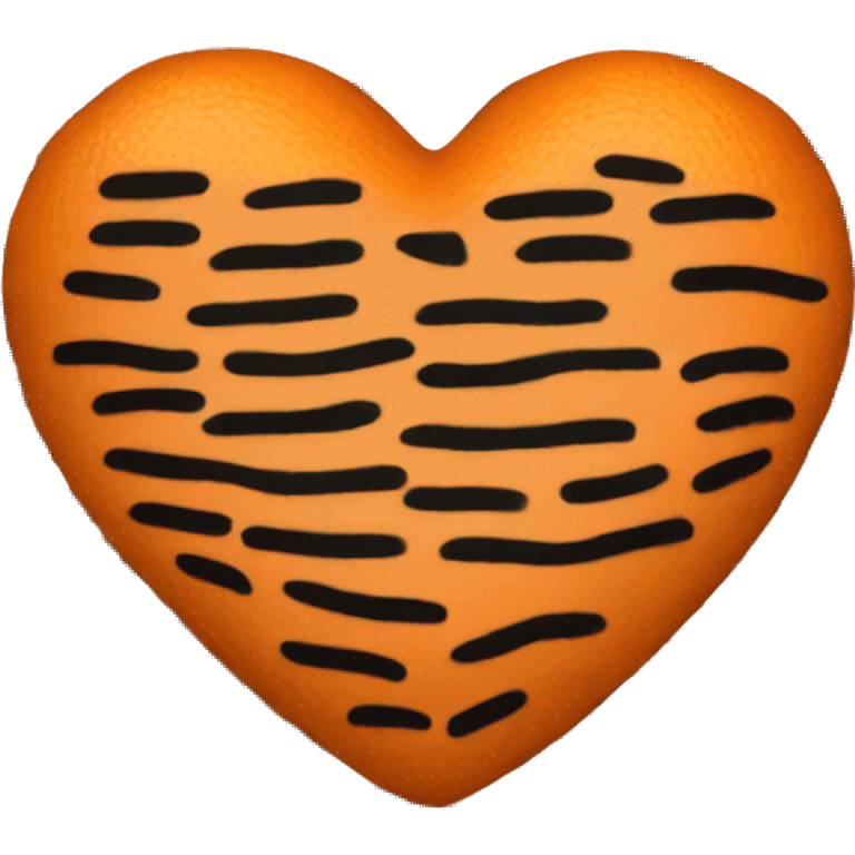 Orange heart with black stripes emoji