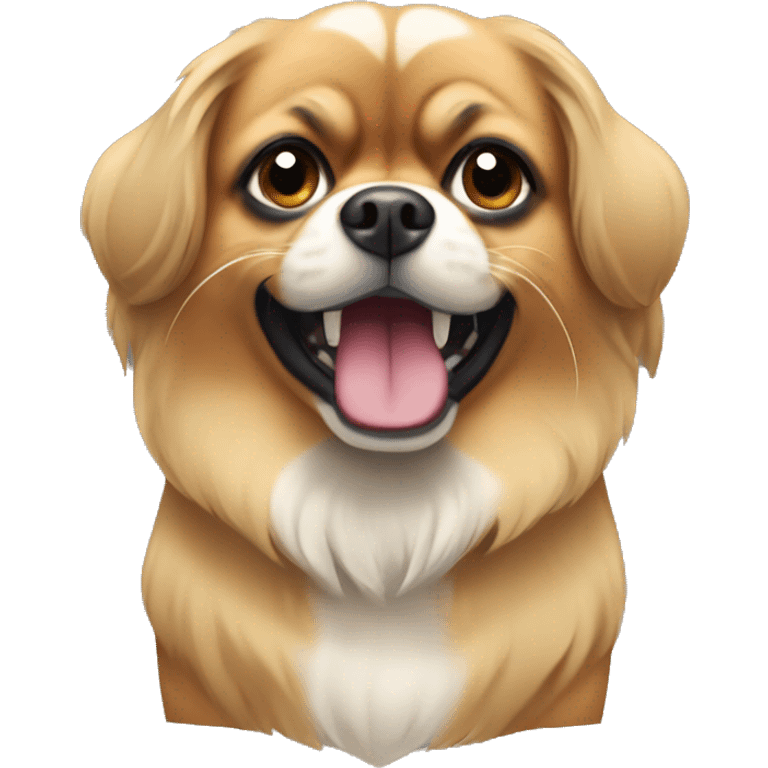 Tan Tibetan spaniel with underbite emoji