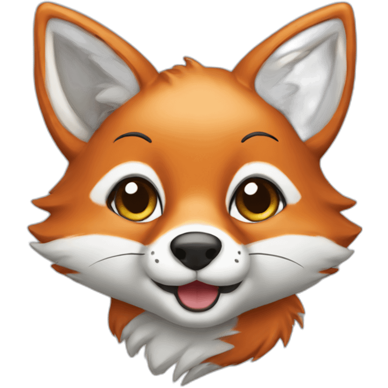 cute fox head blue emoji