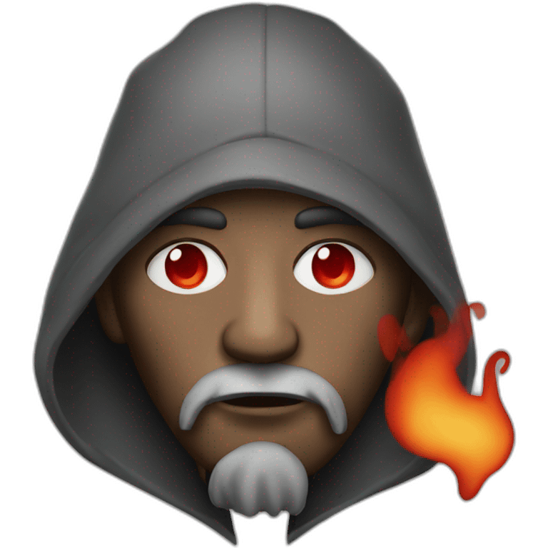 Homeless man with red eyes smoking emoji