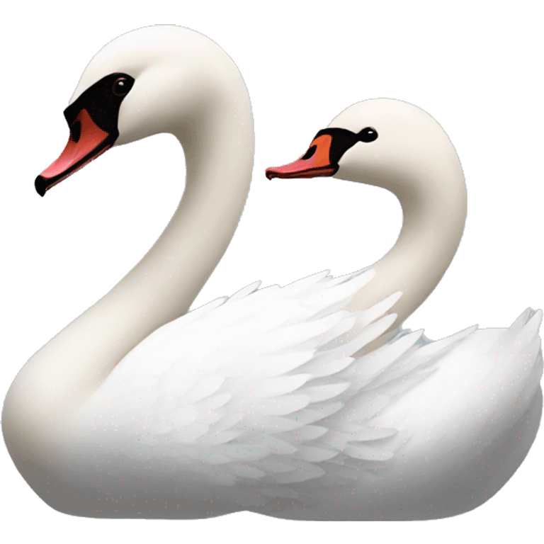 Black swan and white swan emoji